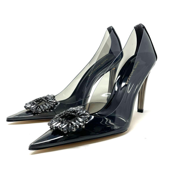 Good American Cinderella Pumps Light Smoke Size 4 GA275JPB-X - Picture 1 of 8